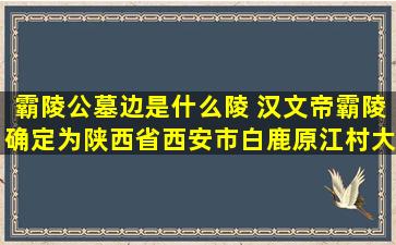 霸陵公墓边是什么陵 汉文帝霸陵确定为陕西省西安市白鹿原江村大墓